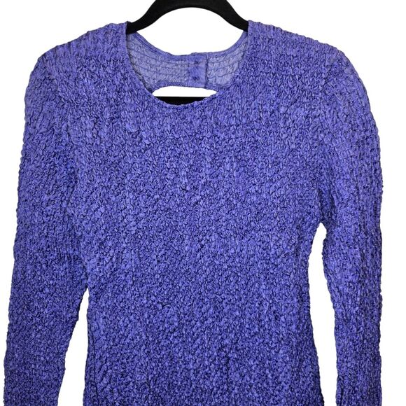 NWT Samsoe Samsoe Womens L Bianca Iris Bloom Crinkle Long Sleeve Mini Dress - Picture 4 of 15